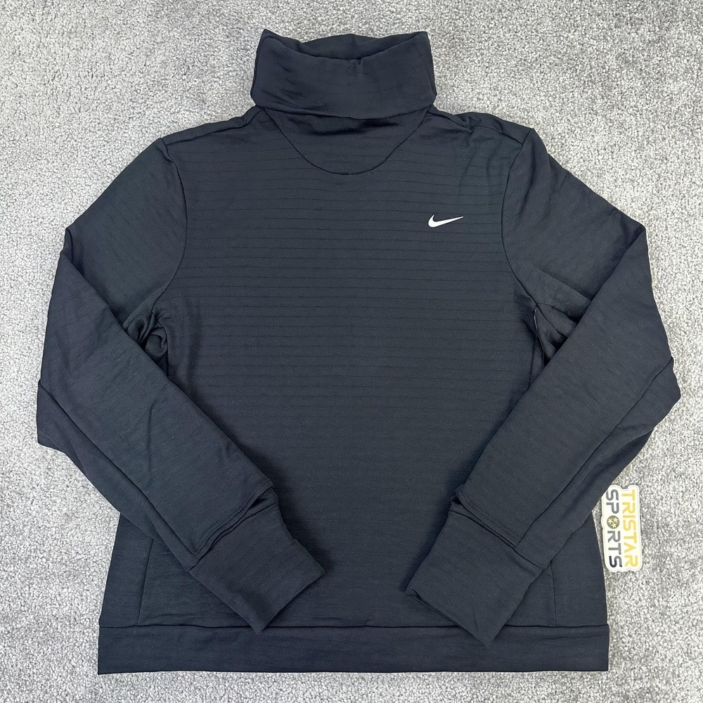 Nike Swift Therma-FIT Pullover Womens Medium Black Turtleneck Running Top
